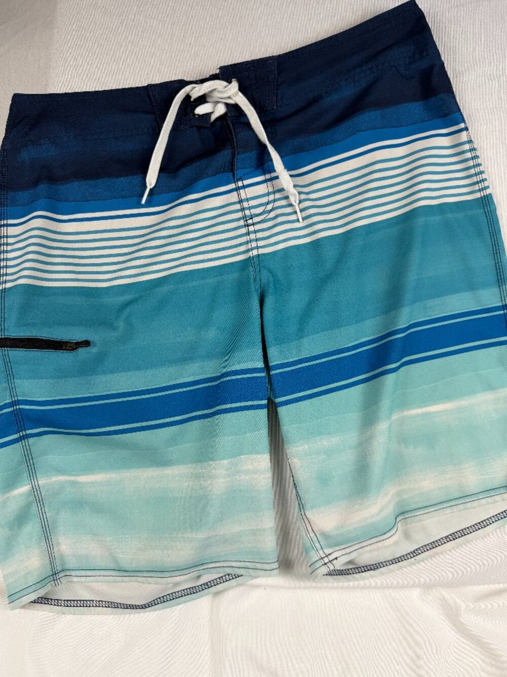 O'Neill Board Shorts Mens 36 Blue Striped Surf Swim Trunks Beach